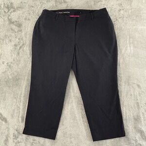 Talbots Perfect Crop Pants Womens 16W Petite Black Stretch Flat Front 22" Inseam